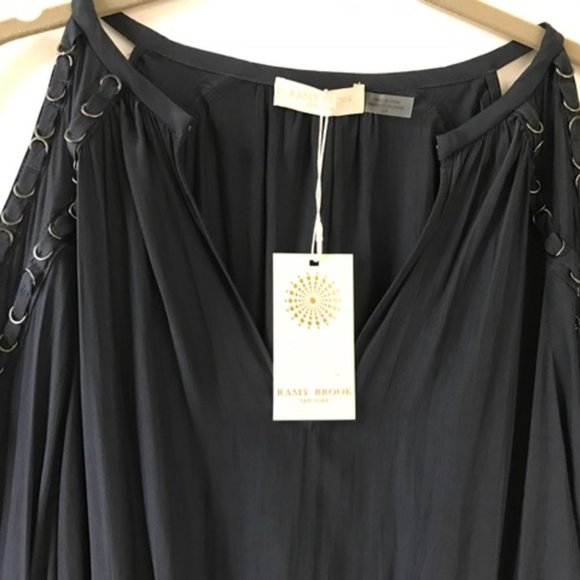 COPY - NWT Ramy Brook Alicia Navy Cold Shouder Dress - Picture 6 of 13